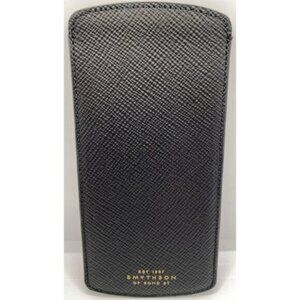 Smythson of Bond Street Panama Glasses Case Black Cross Grain Leather Spain